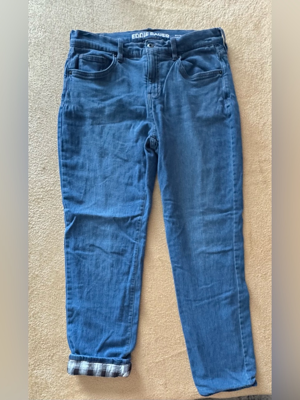 Eddie Bauer Straight-Leg Fully Lined Blue Jeans